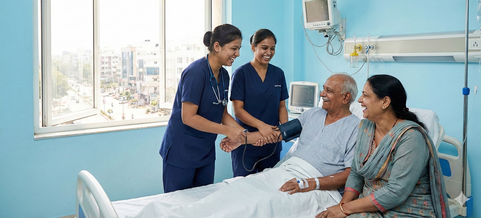 Cheerful nursing personalities providing care in Pune